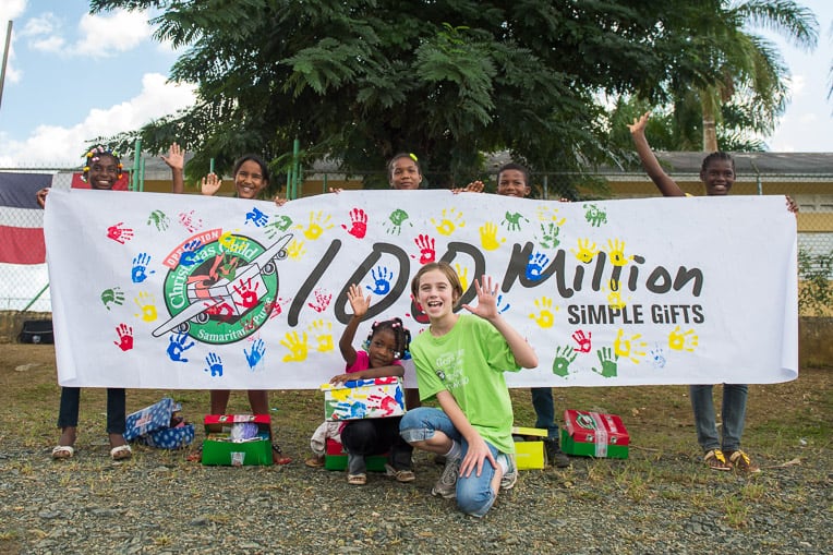 The 100 millionth Operation Christmas Child shoebox was delivered in the Dominican Republic in 2012.