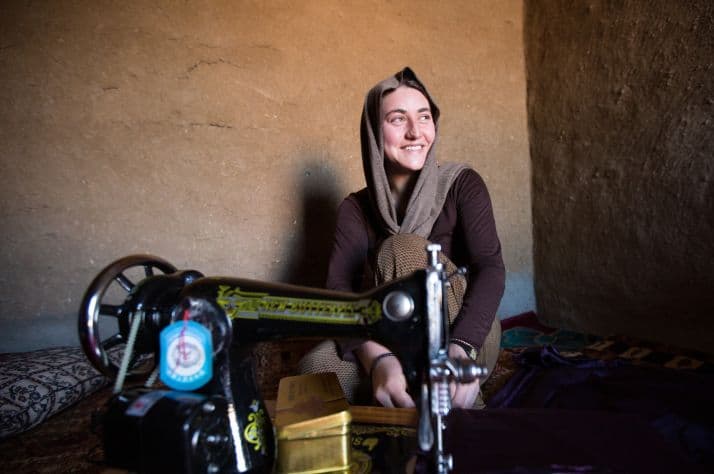 Women like Aliya (not pictured) are given the opportunity to provide for her family in the form of a sewing machine in our partner project in Iraq.