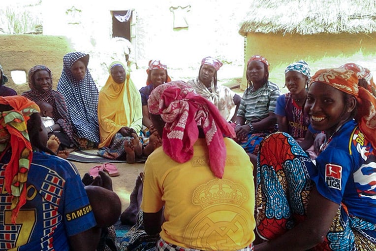 Women gather for a Samaritan's Purse agriculture training in the village of Zangon Karin Kara, Niger.