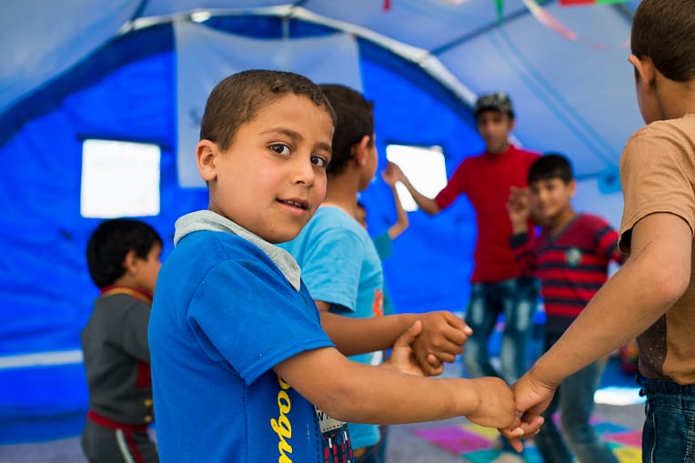 Child-Friendly Spaces provide children a safe place to play and build new friendships.