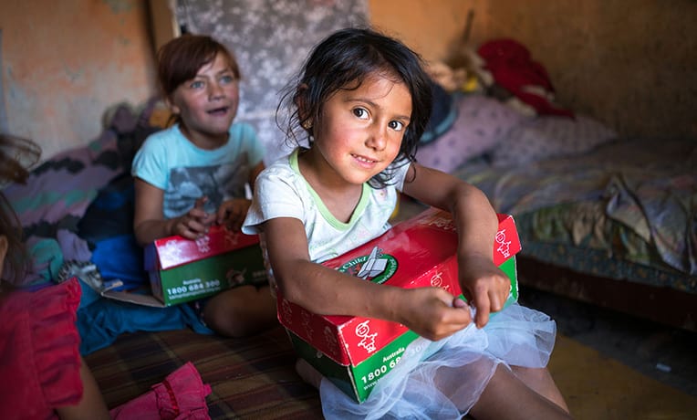 Refugee children from Ukraine also received gifts.