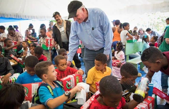 Franklin Graham led four Operation Christmas Child outreach events in the Dominican Republic. More than 250,000 children in the Dominican Republic will hear the Gospel this year through outreach events.