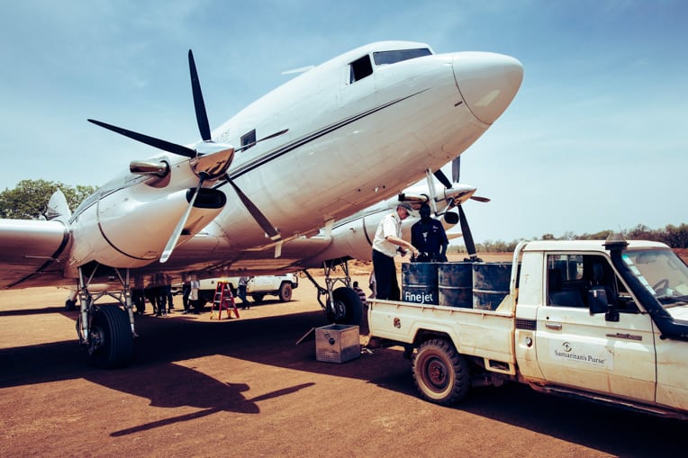 We use our DC-3 aircraft to transport relief supplies and teams to remote parts of Africa.