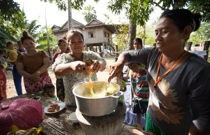 We are teaching mothers in remote villages in Cambodia how to cook healthy meals for themselves and their children.