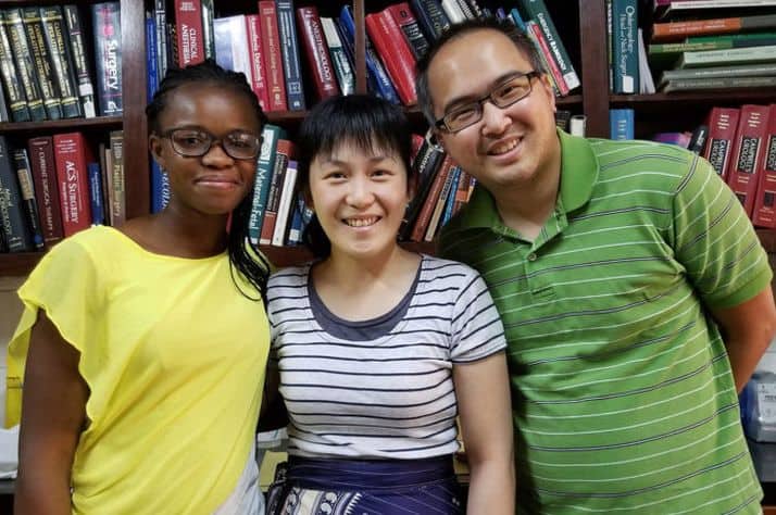 Hans Lin and Christine Wang served the Lord faithfully at Hopital Baptiste Biblique in Togo. Chantal, a Togolese physician's assistant, was among those they partnered with during their mission trip.