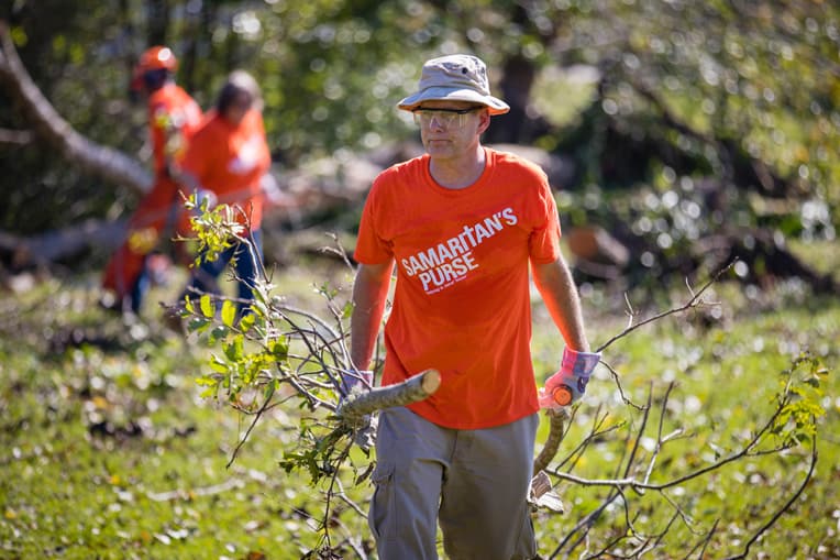 Volunteers are working in the Florida Panhandle where homes were hit hard by Hurricane Michael.