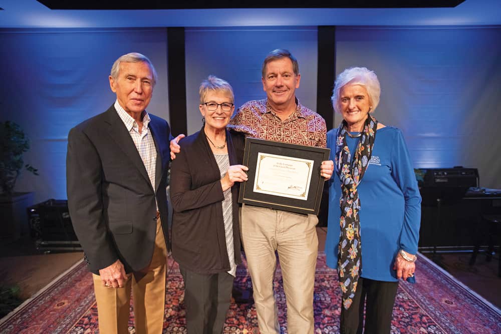 Dr. Vaughan received the "In the Footsteps of the Great Physician" award from World Medical Mission representatives Dr. Richard Furman and Becky Williams. Vaughan and his wife Suzie have served with the ministry for over a decade.