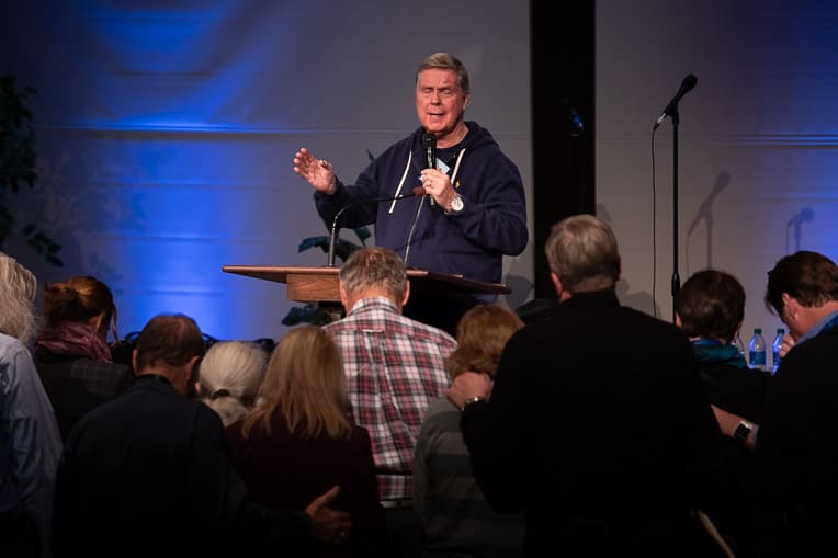 Jim Cymbala challenged the audience to lead a life of faith and obedience to God.
