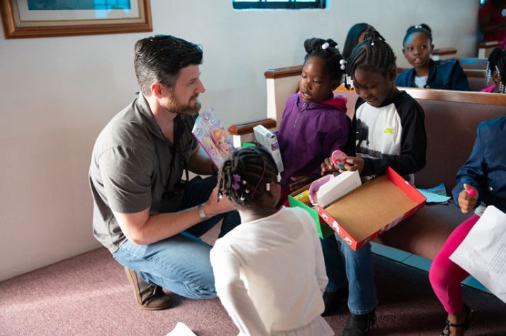 Edward Graham, son of Franklin Graham, was in the Bahamas recently to hand out shoebox gifts.