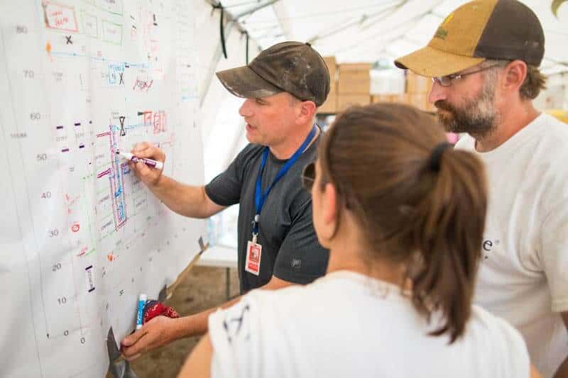 DART Members making plans for the emergency field hospital