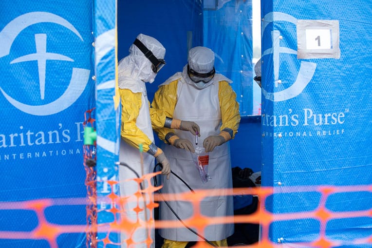 Blood samples are sent to a nearby lab and patients remain in our suspect ward until results determine if they have been infected with Ebola.