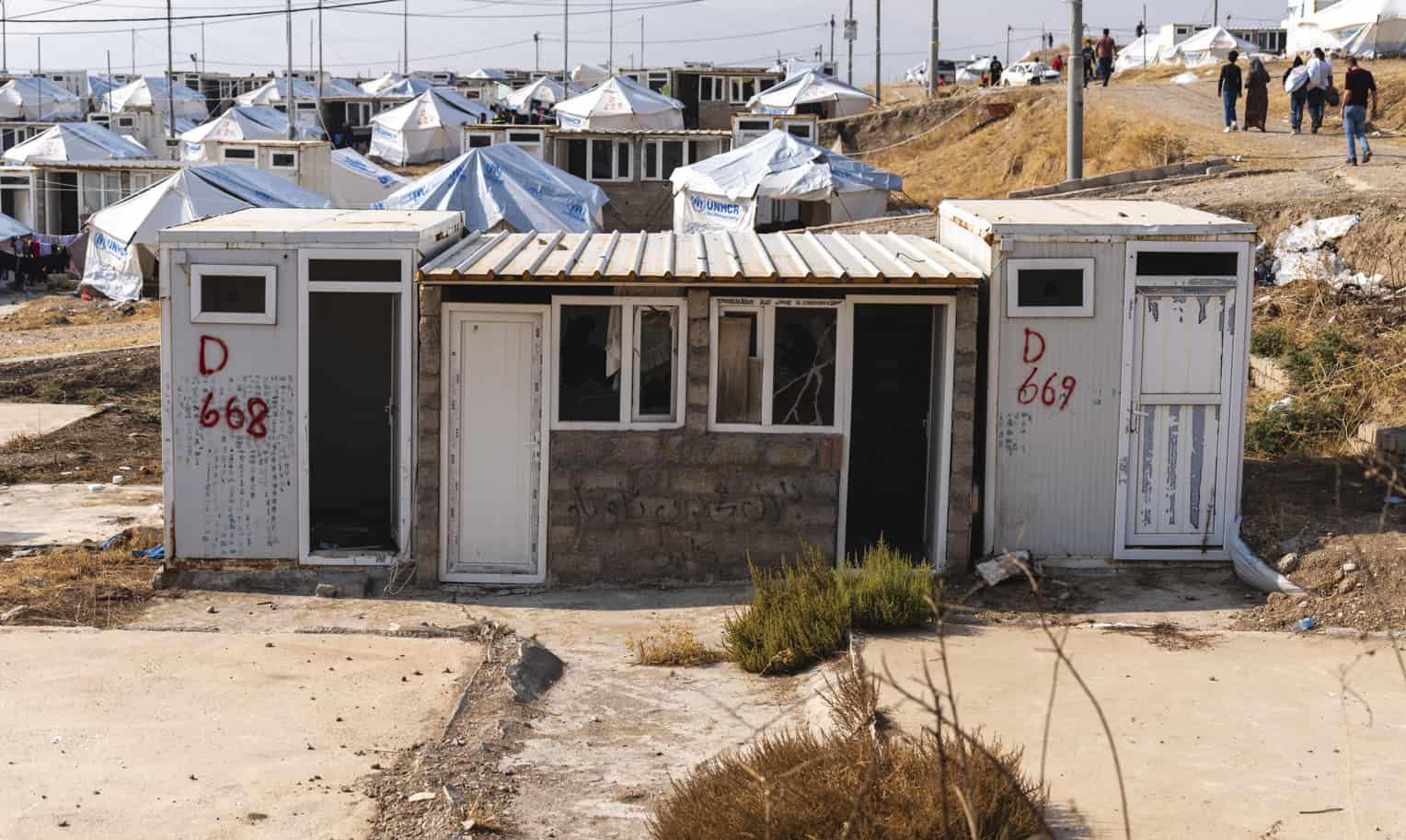 Many of Bardarash camp’s bathrooms lacked doors, toilets, and windows until Samaritan’s Purse repaired more than 400 of them.