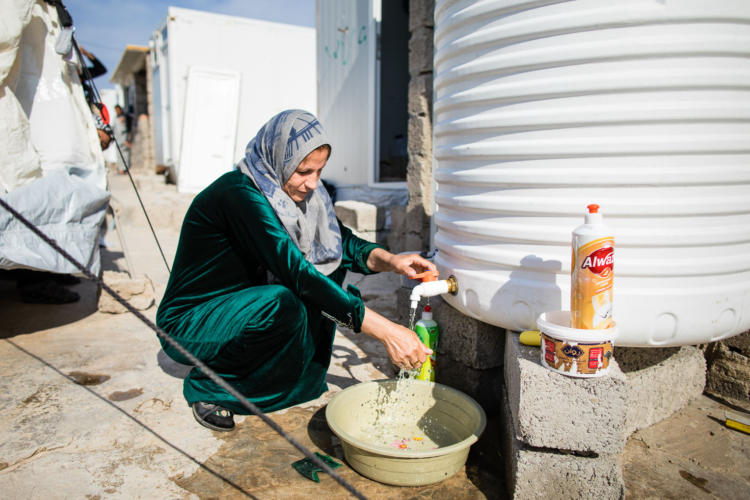 Yekta now has reliable access to water since Samaritan's Purse provided 500-liter tanks to store the precious resource.