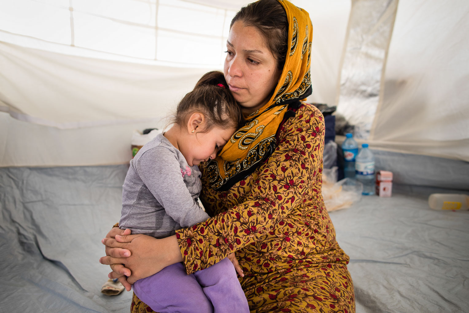 Five months pregnant, Seyda fled Syria for safety along with her 2.5-year-old daughter.