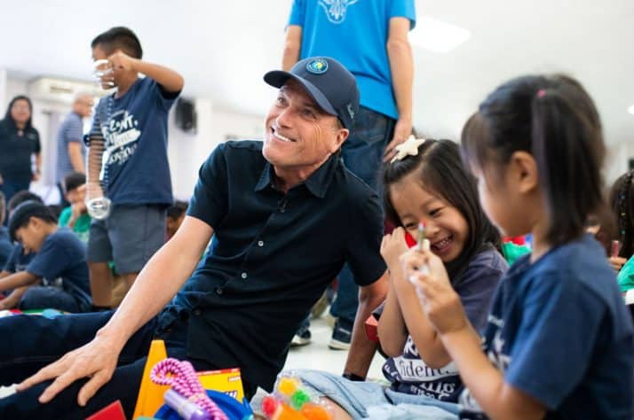 Michael W. Smith appreciated the chance to interact with the children and be a part of another Operation Christmas Child distribution.