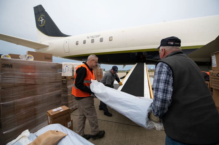 Medical supplies are being sent to the epicenter of the pandemic.