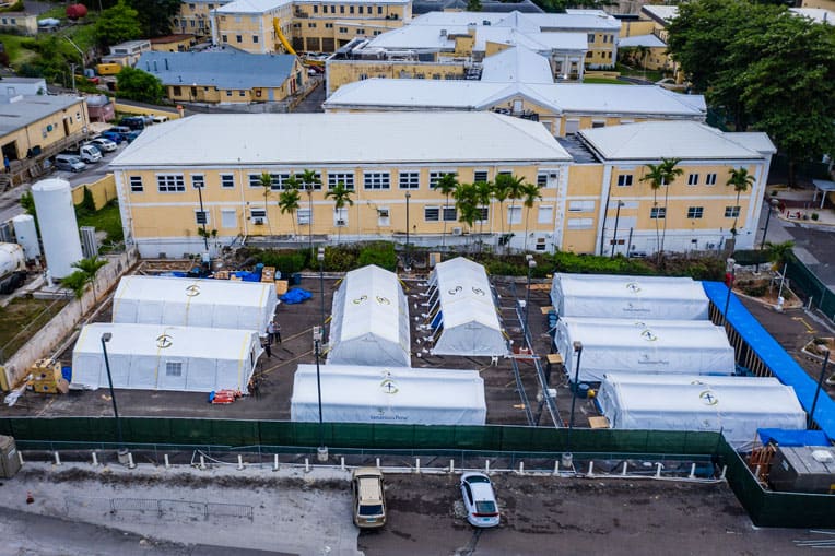 Our facility is set up adjacent to Princess Margaret Hospital in Nassau.