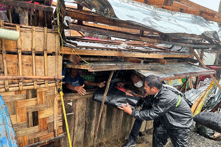 Continued heavy rains have made families desperate for shelter material.