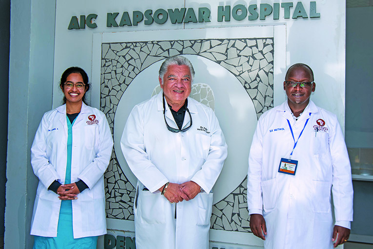 Left to right: Dr. Abraham, Dr. Martin del Campo, and Hospital Director Dr. Stanley Mutwol.