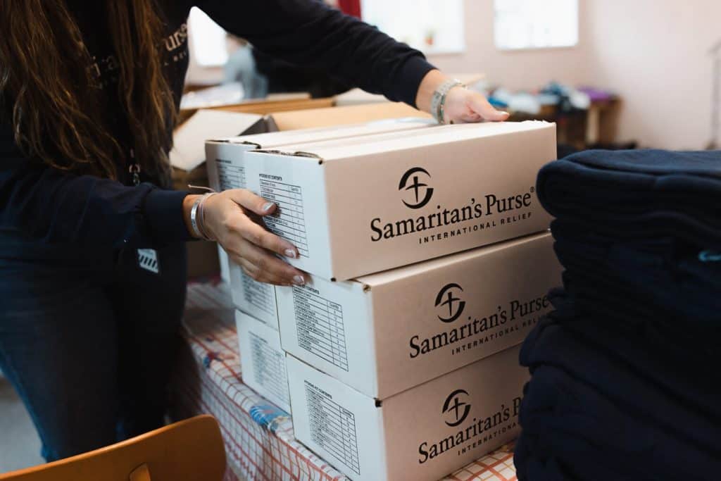 Samaritan's Purse teams and our local church partners are distributing food, hygiene, kits, clothing, and other items desperately needed by those fleeing violence in Ukraine.