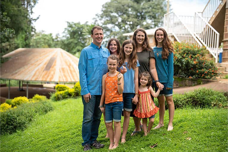 Dr. Fitzwater (left) and his family enjoy serving together at Tenwek Hospital.