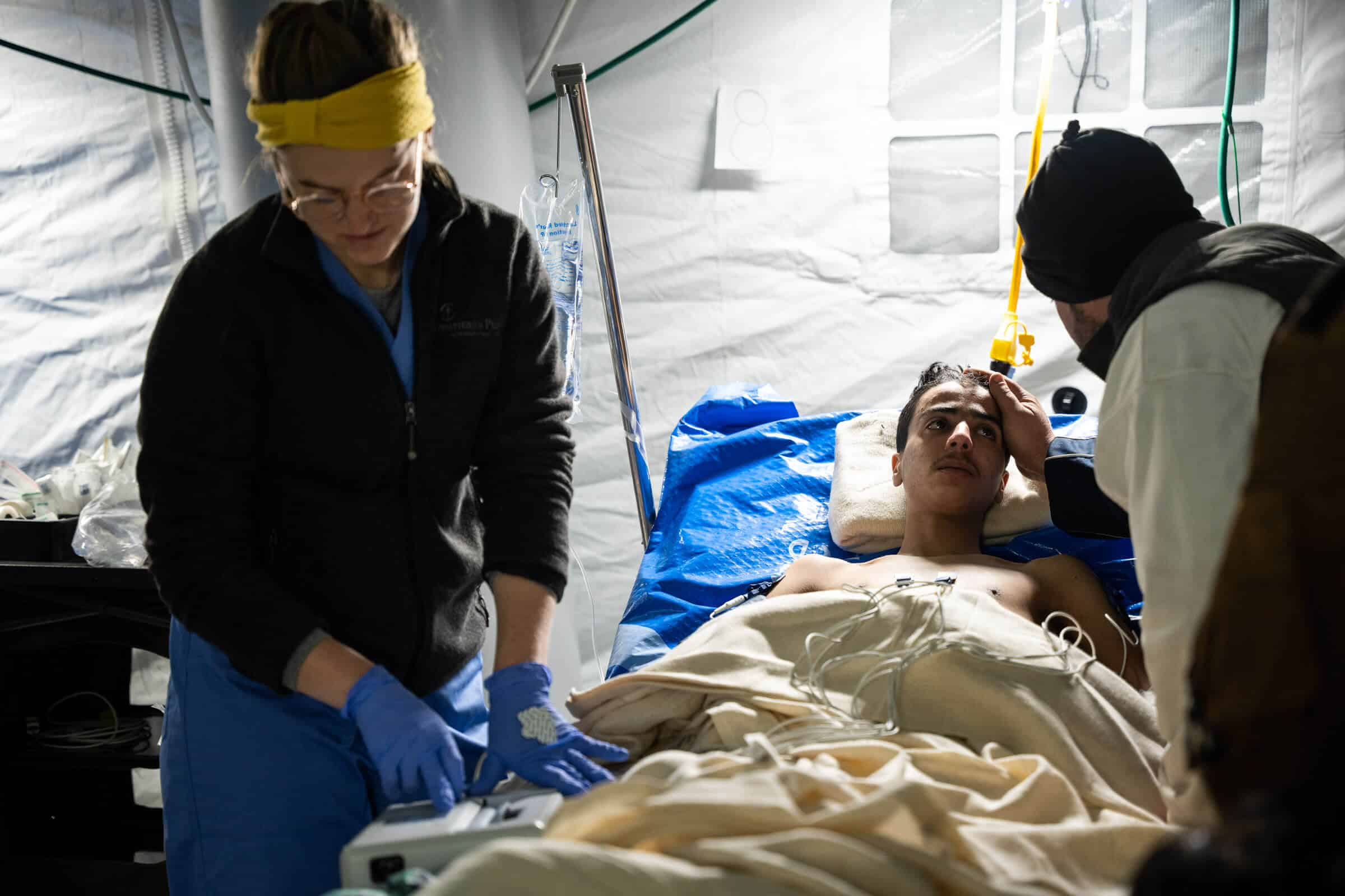 Mustafa is among the scores of earthquake survivors arriving at our hospital for critical care.