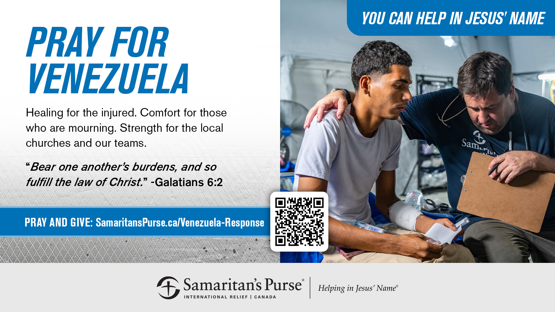 Response slide inviting viewers to pray for Venezuela