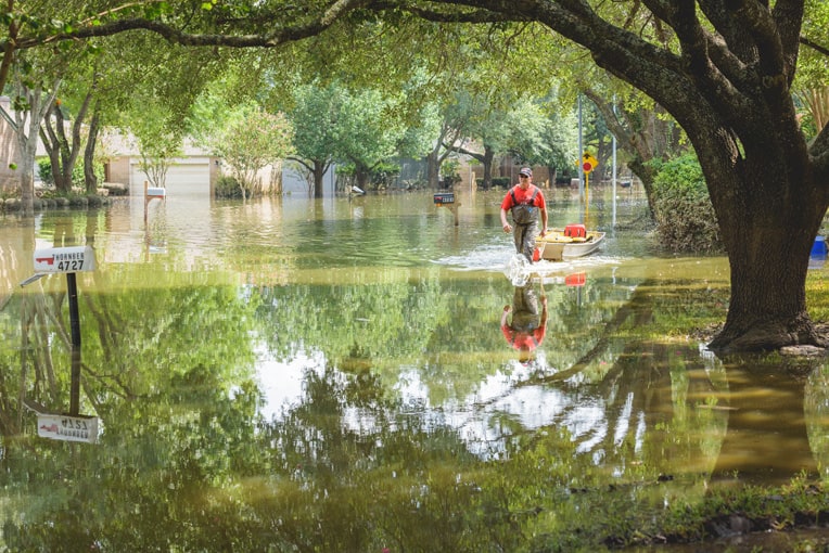 Paige Sherman and her family live in Bear Creek neighborhood, which was flooded after Hurricane Harvey's powerful hit.