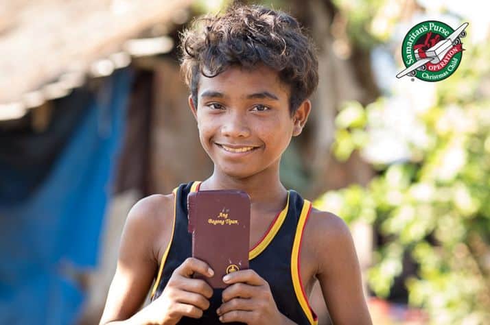 Alex lives in a remote village in the Philippines. He received a Bible written in Tagolog in his Operation Christmas Child shoebox.