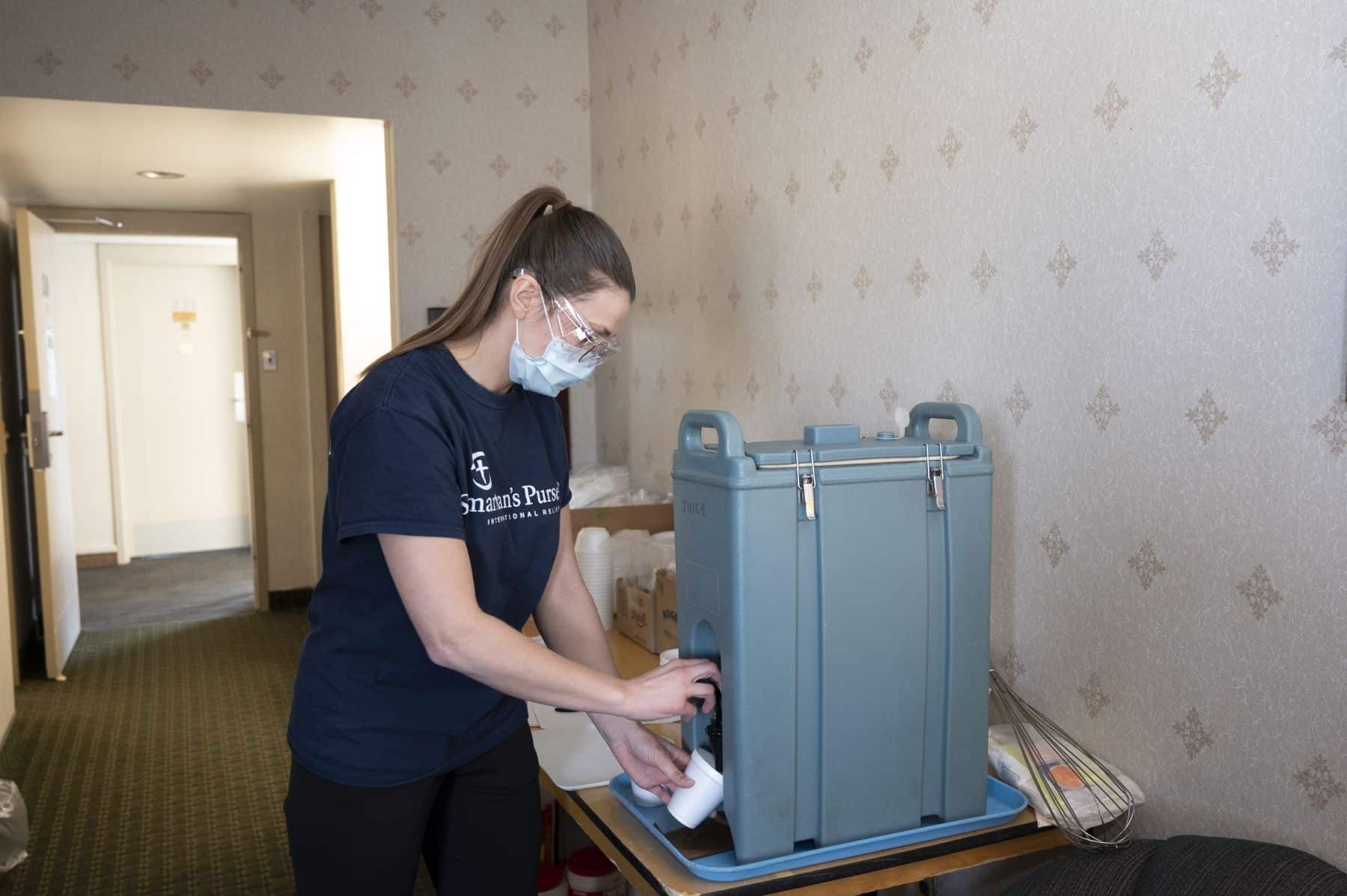 Samaritan's Purse staff helped provide meals, snacks, and supplies to people in the hotels serving as isolation units.
