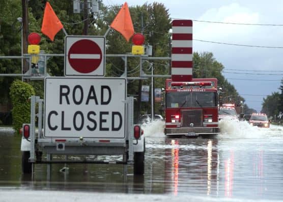 Flooded road
