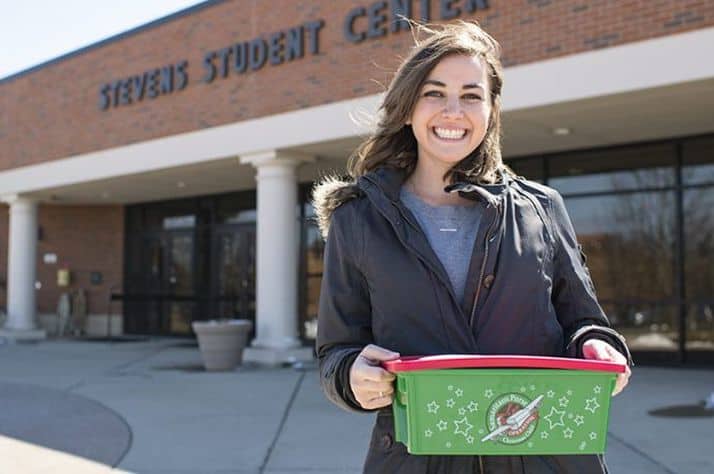 Adrienne Krater serves in student relations with Operation Christmas Child in the Dayton, Ohio, area.