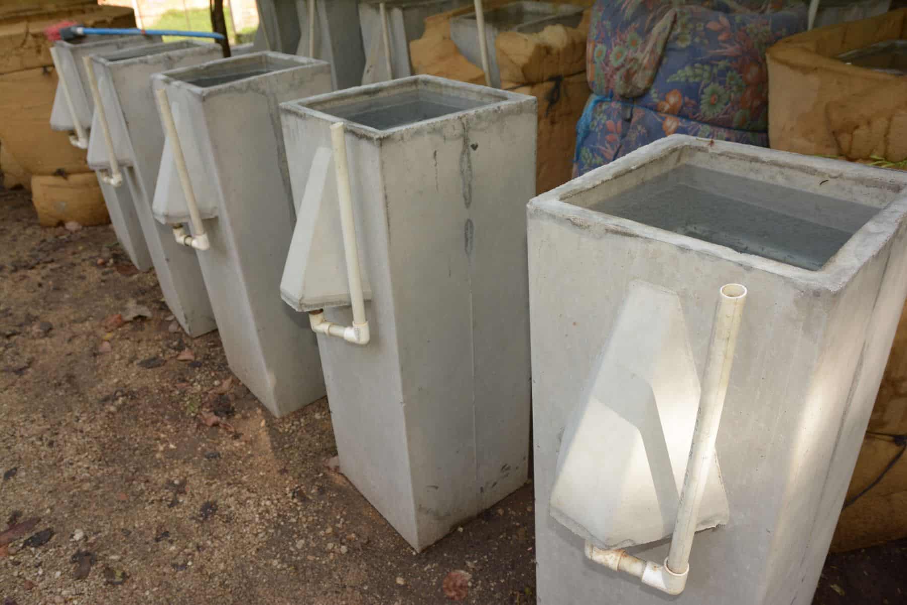 BioSand Filters: These concrete filters use layers of sand and gravel to remove harmful microorganisms and pollutants from water gathered in streams, lakes, or ponds. Users take the murky liquid and transform it into clean drinking water.