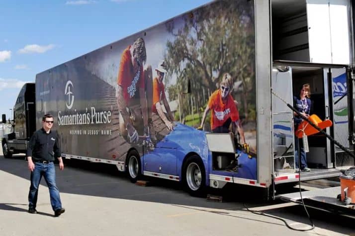 A Samaritan's Purse disaster relief unit.