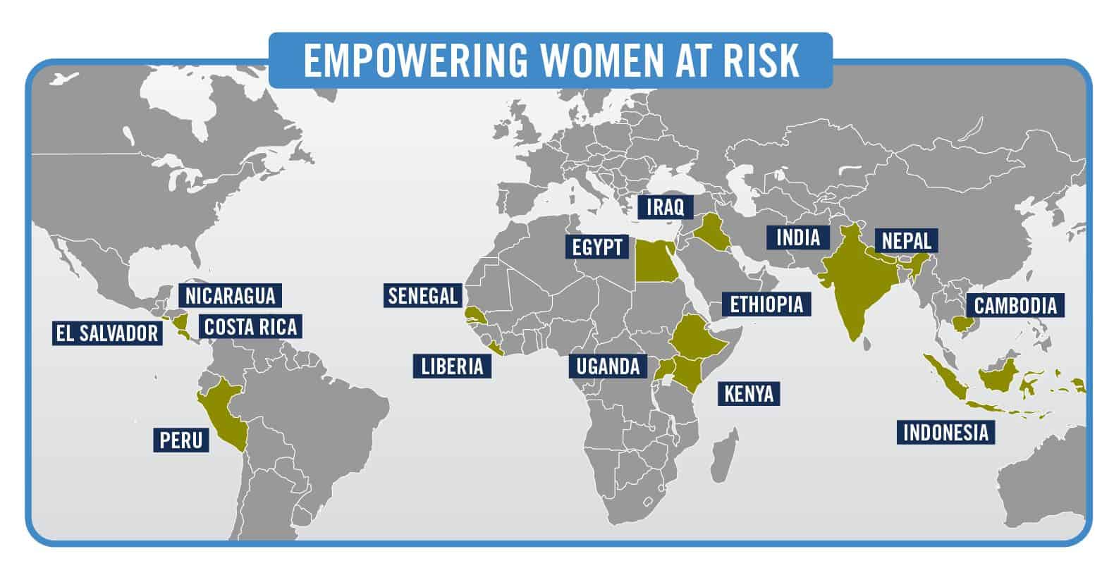 Empowering Women at Risk map