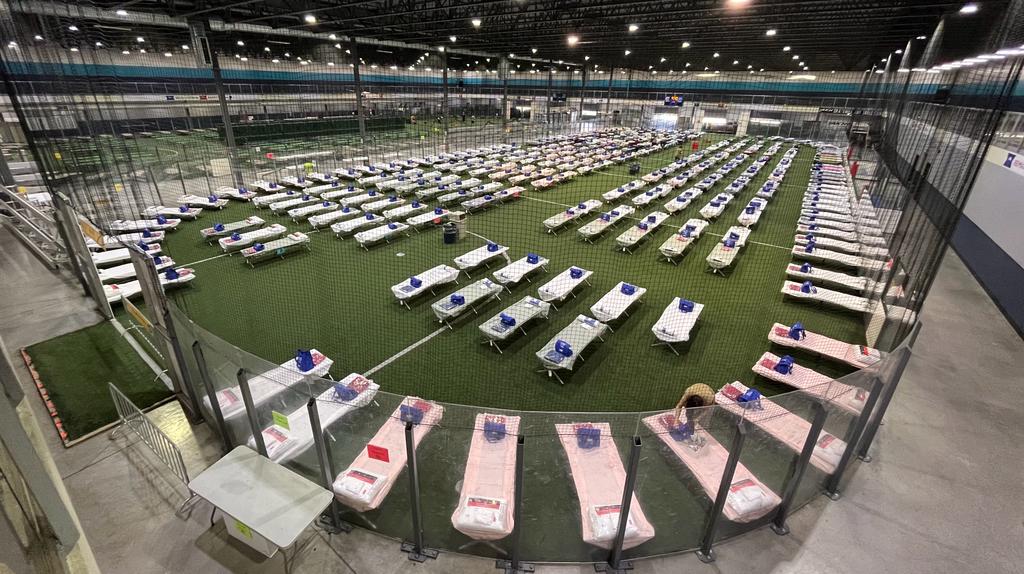Mass care evacuation center in Kelowna