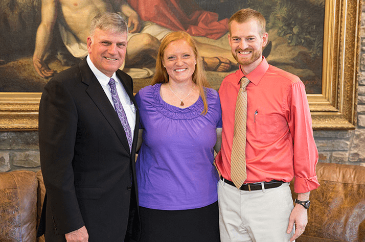 Samaritan's Purse President Franklin Graham welcomed Dr. Kent and Amber Brantly to Samaritan's Purse international headquarters in Boone, North Carolina.