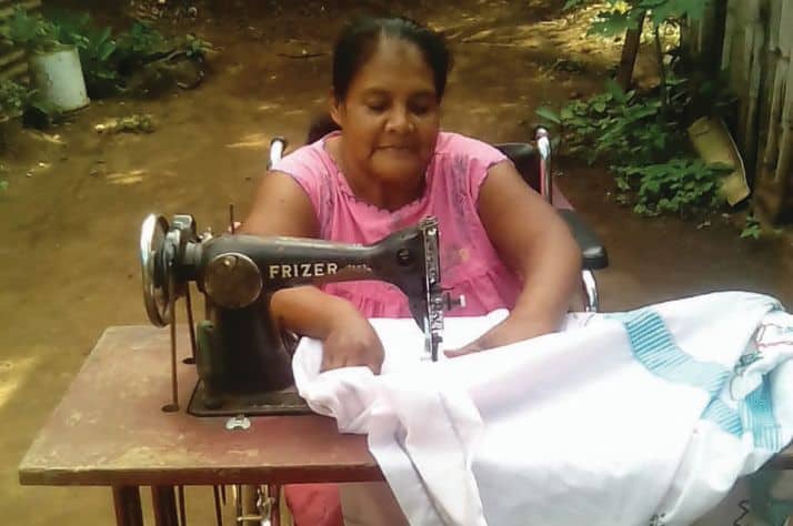 Guadalupe learned sewing skills through a Samaritan’s Purse job training program in Nicaragua. Those skills have enabled her to start repairing clothes for people in her village and earn an income to provide for her basic needs. She is also participating in church discipleship classes.