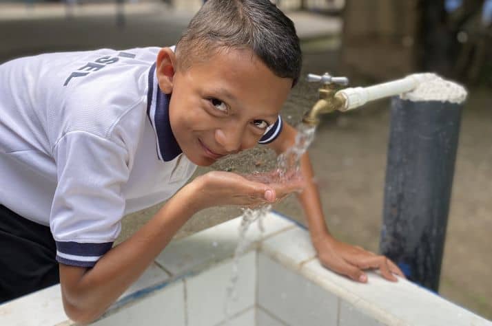 Students can now have safe water, thanks to this new, large BioSand Water Filter in their school. “The filter water is fresh and does not make me sick," Hansel says.