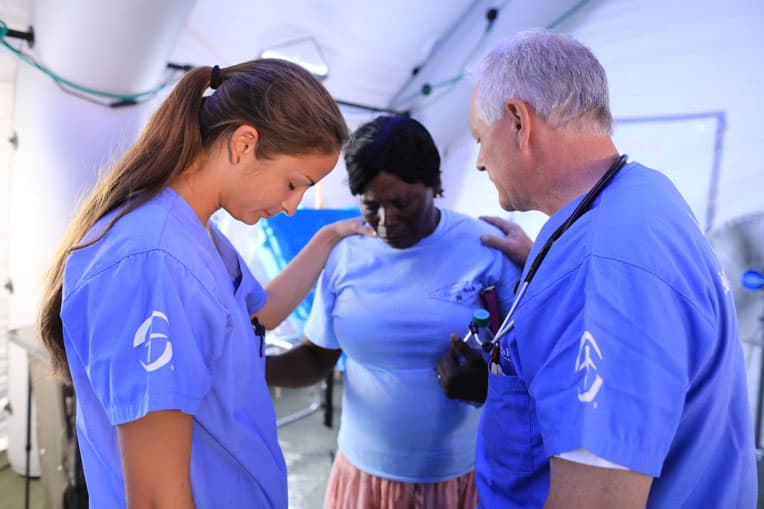 Prayer is a vital part of the ministry of the Emergency Field Hospital.