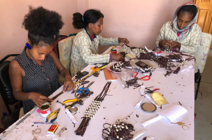 Women learn jewelry making to ensure they never need to sell their bodies again.