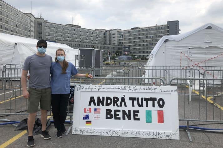 Canadian nurses Matt and Mary served with Samaritan's Purse at the Emergency Field Hospital in Cremona, Italy.