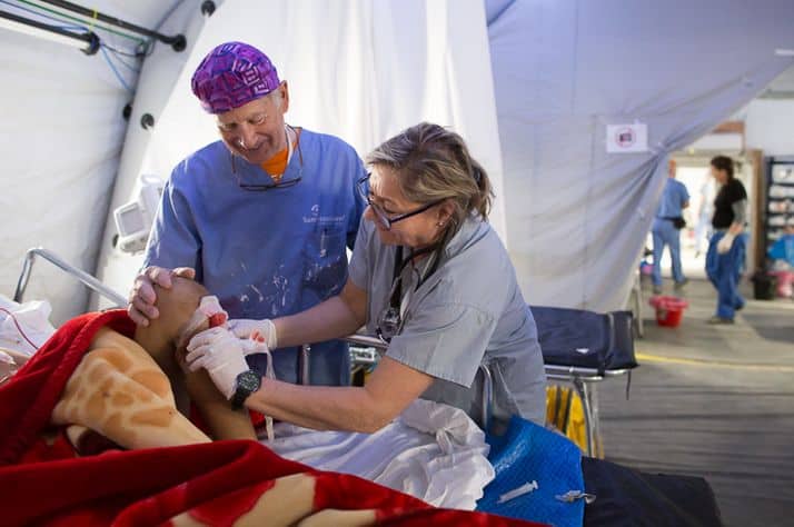 Our medical personnel are caring for severely injured patients at the Emergency Field Hospital in Iraq.