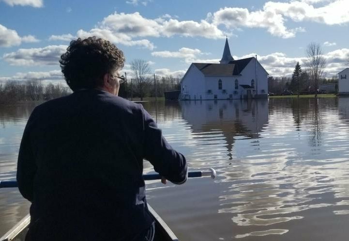 The Maugerville Baptist Church in New Brunswick was severely flooded in 2018 and 2019.