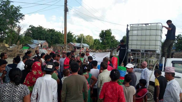 A Samaritan's Purse water distribution.