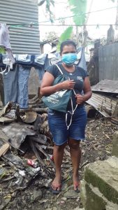 “I also lost my animals. I do not know how to recover, but God in Jesus Christ will help me,” said Maninia, a single mother of three in front of her devastated home.