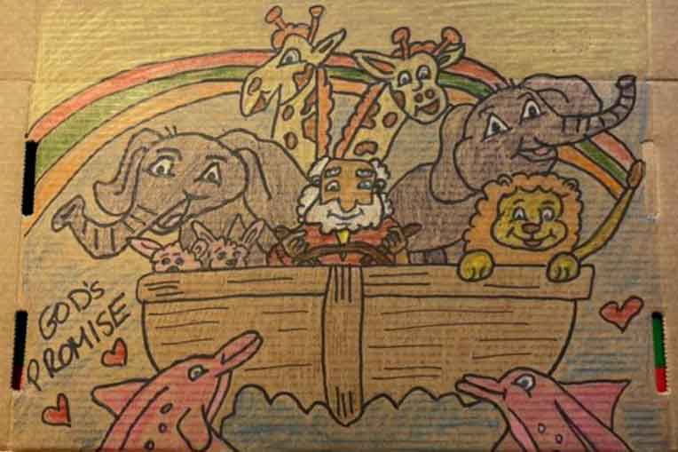On a day that it was raining, Sue was inspired to draw Noah’s ark on a shoebox lid and fill the box with rain gear and a coloring book among other fun items.<br /></p></div> <p>Sue Luma of Egg Harbor Township, New Jersey, makes sure that every shoebox gift she packs has a personalized lid, bearing encouraging words and drawings. She wants each child to know that someone loved them enough to create the special artwork for them. At times, she designs some lids to be more interactive, containing a road, checkerboard, or a dollhouse scene for the child to use when playing with the items in their shoebox. She even makes sure that the box contents follow the theme of her lids. 