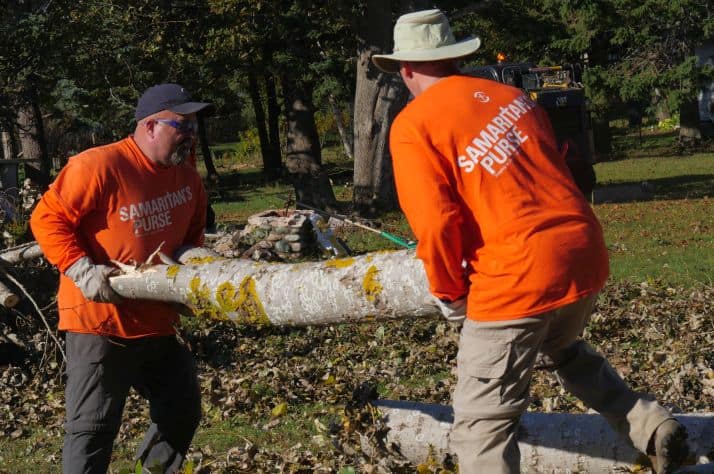 Volunteer teams are already at work cleaning up debris and working hard in Jesus' Name.