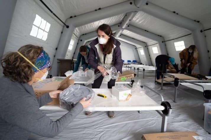 The mobile medical facility will make it possible to care for patients sickened with COVID-19.