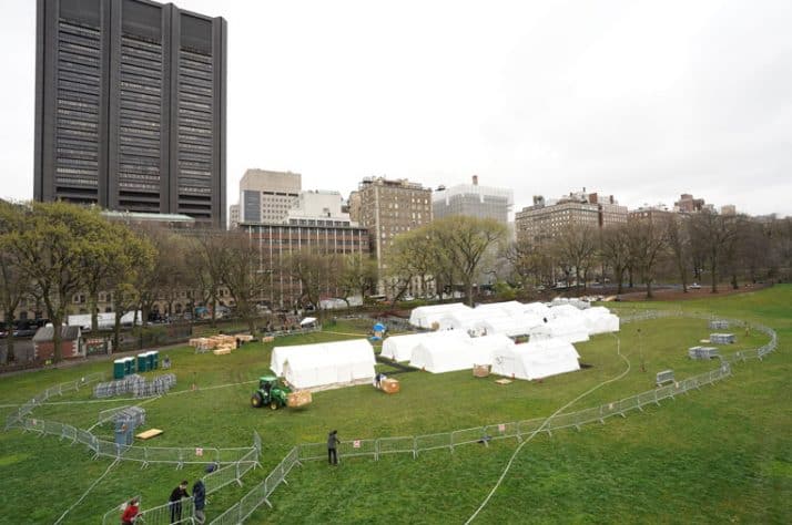 We are now set up in East Meadow in Central Park.